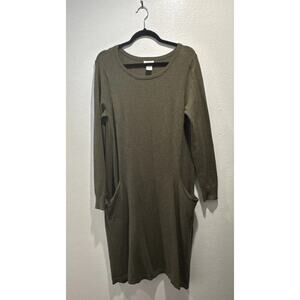 Sundance Women’s Size Medium Green Film Noir Silk Blend Lagenlook Sweater Dress